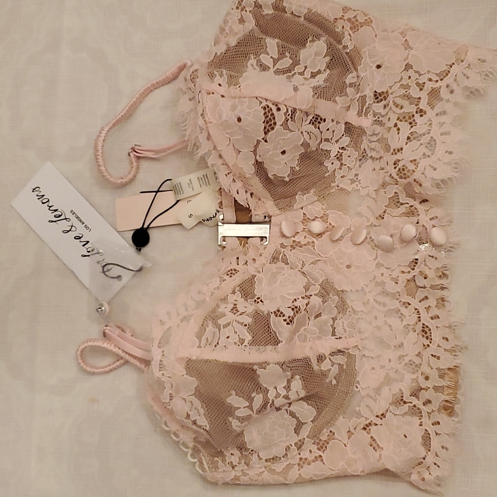 FOR LOVE & LEMONS PINK Faye Lace Bra Top - Picture 6 of 7